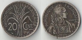 Индокитай Французский 20 центов 1939 год (никель)