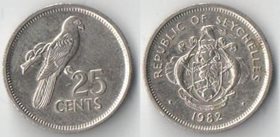 Сейшельские острова 25 центов 1982 год (медно-никель) (герб выпуклый)