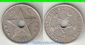 Бельгийское Конго 20 сантимов (1910-1911) (Альберт I)