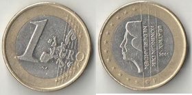 Нидерланды 1 евро (1999-2013) (тип I) (Беатрикс) (биметалл)