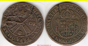 Швеция 1 эре 1640 год (тип 1639-1653, медь 49 г) Кристина - РЕДКОСТЬ