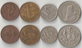 Барбадос 1, 5, 10, 25 центов (1973-1988)