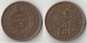 Боливия 5 боливиано 1951 год