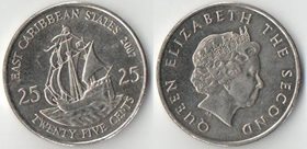 Восточные Карибские Штаты 25 центов 2007 год