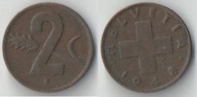 Швейцария 2 раппена (1948-1972) (бронза)