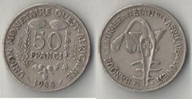 Западная африка 50 франков 1984 год