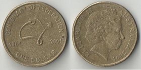 Австралия 1 доллар 2001 год (Елизавета II) (Столетие Федерации - Остров Норфолк)