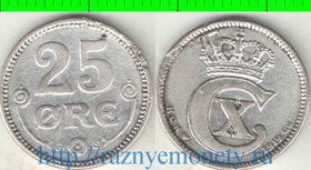Дания 25 эре 1919 год (HCN GJ) (серебро) (год-тип)