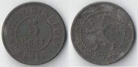 Бельгия 5 сантимов 1916 год (Оккупация) (цинк)