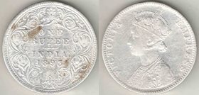 Индия 1 рупия 1893 год (Виктория императрица) (серебро)