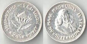 ЮАР 2 1/2 цента 1964 год (серебро)