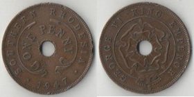 Родезия Южная 1 пенни 1947 год (Георг VI) (бронза)