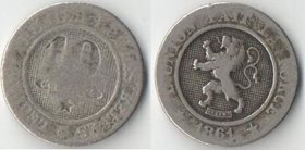 Бельгия 10 сантимов 1861 год (Belges) (Леопольд)