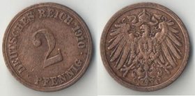 Германия (Империя) 2 пфеннига (1906-1910) А (нечастая)