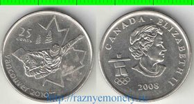 Канада 25 центов 2008 год (Елизавета II) (Ванкувер - скейтборд)