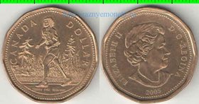Канада 1 доллар 2005 года (Елизавета II) (Терри Фокс - 25 лет марафону надежды)
