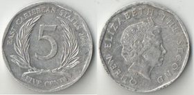 Восточные Карибские Штаты 5 центов (2004-2008) (тип II) (Елизавета II)