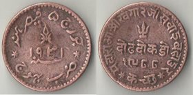 Катч княжество (Индия) 1 1/2 докда 1931 (VS1988) год (Khengarji III) (нечастый тип)
