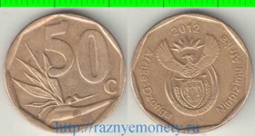 ЮАР 50 центов 2012 год (тип XIV, год-тип) (Afrika Dzonga - iNingizimu Afrika)