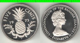 Багамы (Багамские острова) 5 центов 1973 год (Елизавета II) (редкий тип)