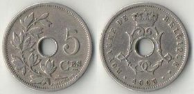 Бельгия 5 сантимов 1903 год (Belgique) (тип I) (дорогой год)