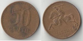 Литва 50 центов 1991 год