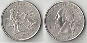 США 1/4 доллара 2000 год (Массачусетс)