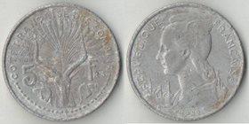 Сомали Французский берег (Джибути) 5 франков (1959, 1965) (тип II, редкий номинал)