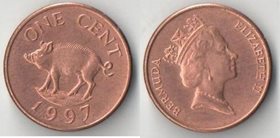 Бермуды (Бермудские острова) 1 цент (1995-1997) (Елизавета II) (тип II)