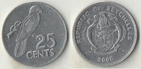 Сейшельские острова 25 центов 2000 год (нержавеющая сталь)