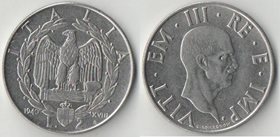 Италия 2 лиры 1939 год (нержавеющая сталь) немагнитная