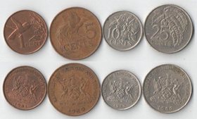 Тринидад и Тобаго 1, 5, 10, 25 центов (1976-1989)