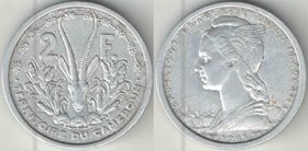 Камерун Французский 2 франка 1948 год (год-тип, нечастый тип и номинал)