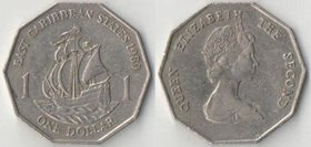 Восточные Карибские Штаты 1 доллар (1989-1995) (Елизавета II)