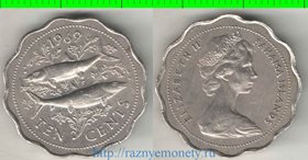 Багамы (Багамские острова) 10 центов (1966-1969) (Елизавета II)