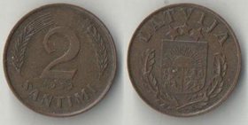 Латвия 2 сантима 1939 год (тип II б, год-тип)