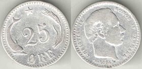 Дания 25 эре 1894 год (тип 1894-1905) VBP (Кристиан IX) (серебро) (дорогой тип)
