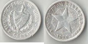 Куба 10 сентаво 1920 год (серебро)
