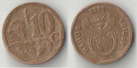 ЮАР 10 центов 2000 год  South Africa (тип II) (нечастый тип)