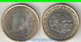 Монако 1 евро 2001 год (тип I) (биметалл) (Ренье III)