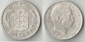 Дания 1 крона 1915 год (серебро)