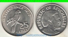 Сейшельские острова 25 центов 1976 год (Независимость) (год-тип) (нечастый тип и номинал)