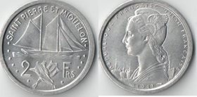 Сен-Пьер и Микелон 2 франка 1948 год
