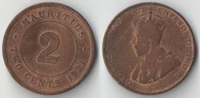 Маврикий 2 цента 1921 год (Георг V)