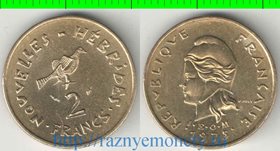 Новые Гебриды 2 франка (1973-1979) (тип II) (I.E.O.M.) (нечастый номинал)