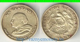 Гватемала 1 сентаво (1949-1954) (тип I, редкий тип) (латунь, 22 мм)