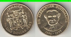 Ямайка 1 доллар (1993-1994) (тип II, нечастый тип) (латунь-сталь)