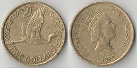 Новая Зеландия 2 доллара 1990 год (Елизавета II) (нечастая)