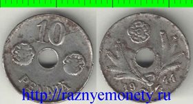 Финляндия 10 пенни (1943-1945) (железо)