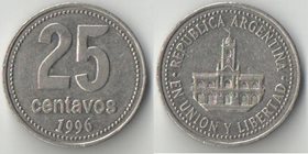 Аргентина 25 сентаво (1993-1996) (медно-никель) (тип II, крупный шрифт)
